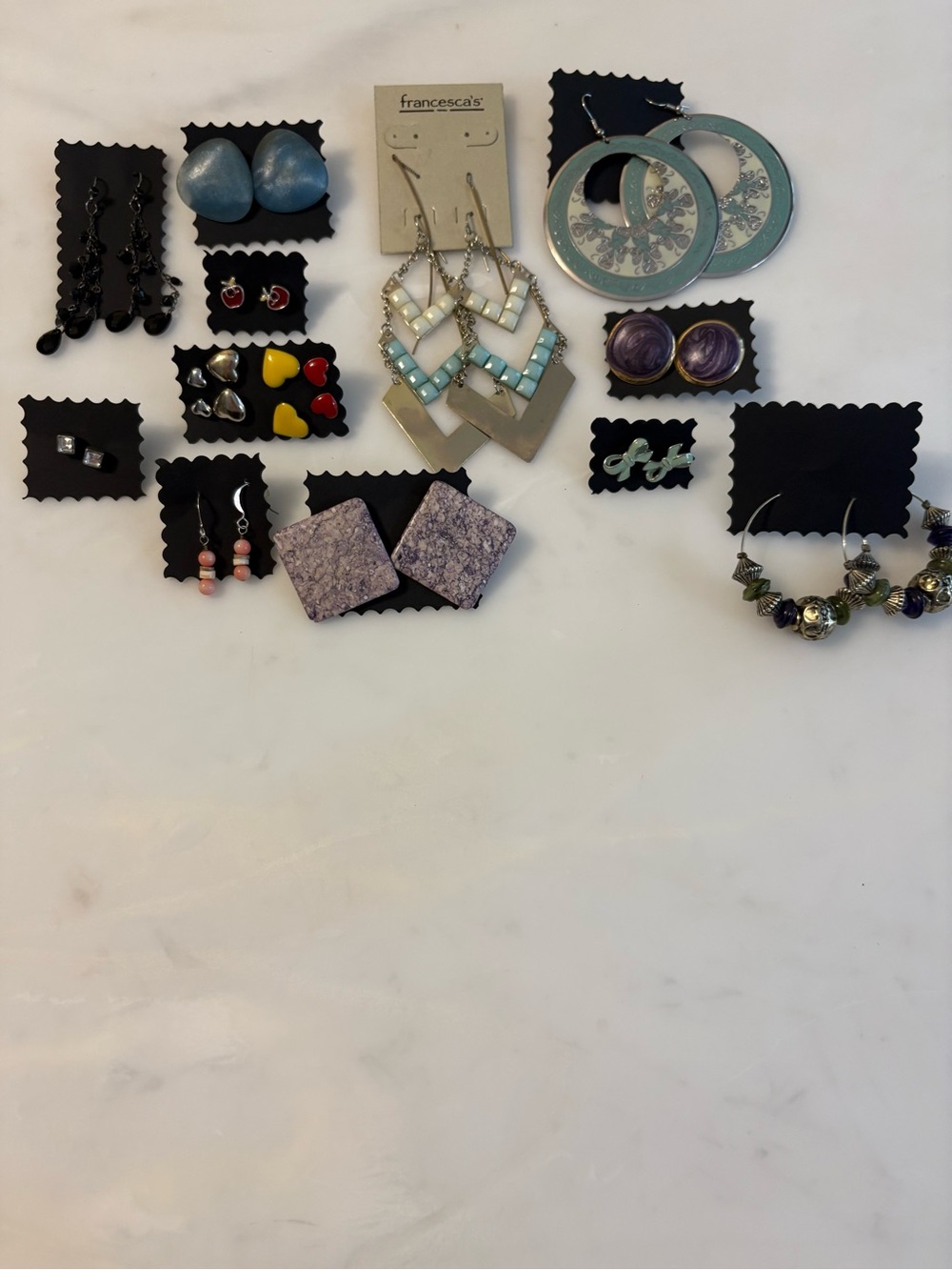 Lot of 15 Pairs of Pierced Earrings.
